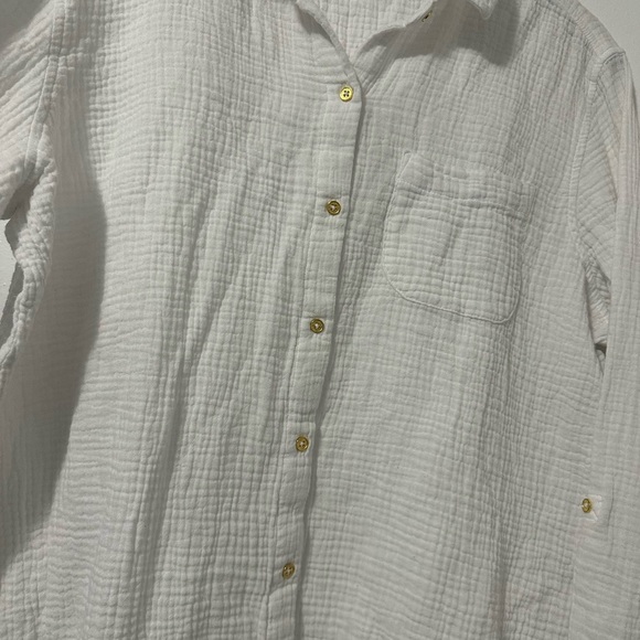 Anne Klein White Cuffed Sleeve Button Down Shirt - Picture 4 of 7